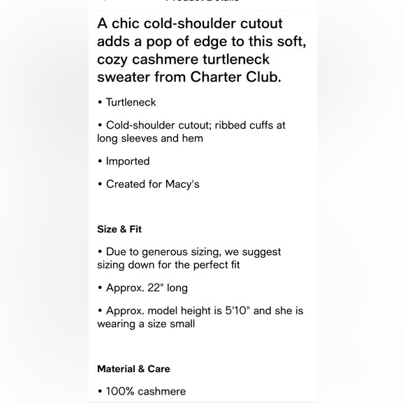 💯 cashmere grey turtle neck sweater - Picture 3 of 4